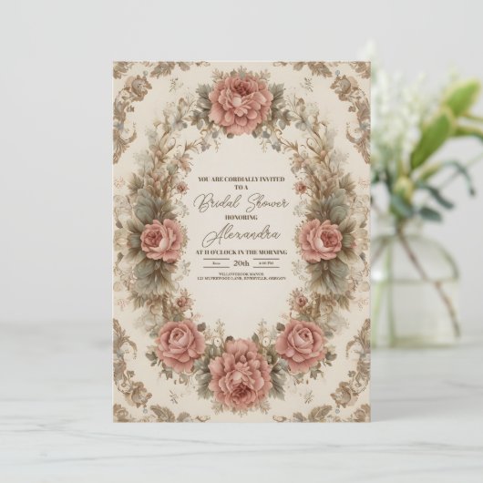 Victoriaans Royal Elegance Vrijgezellenfeest Kaart (Staand voorkant)