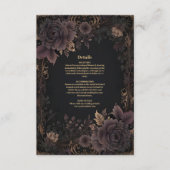 Victoriaans Royal Gothic bruiloft Informatiekaartje (Voorkant)