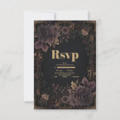 Victoriaans Royal Gothic bruiloft RSVP Kaartje (Voorkant)