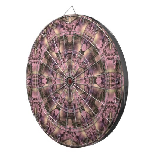 Victoriaans roze Antiek Dartbord (Voorkant Rechts)