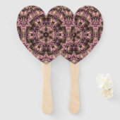 Victoriaans roze Antiek Handwaaier (Voorkant en achterkant)