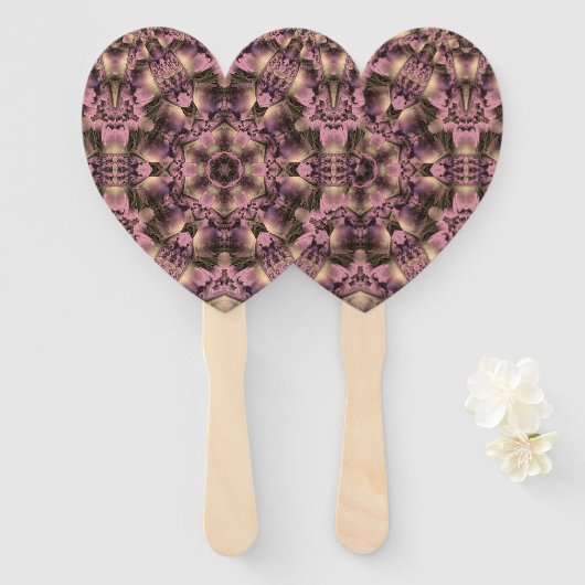 Victoriaans roze Antiek Handwaaier (Voorkant en achterkant)