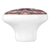 Victoriaans roze Antiek Keramische Knop (Zijkant)