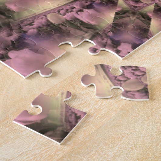 Victoriaans roze Antiek Legpuzzel (Zijkant)