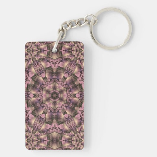 Victoriaans roze Antiek Sleutelhanger (achterkant)