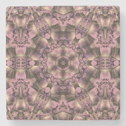 Victoriaans roze Antiek Stenen Onderzetter (Voorkant)