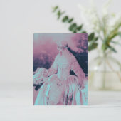  Victoriaans Roze & Baby Blauwe Bruid, Douche Uitnodiging Briefkaart (Staand voorkant)