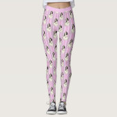  Victoriaans Roze Cameo Pattern Yoga Leggings (Voorkant)