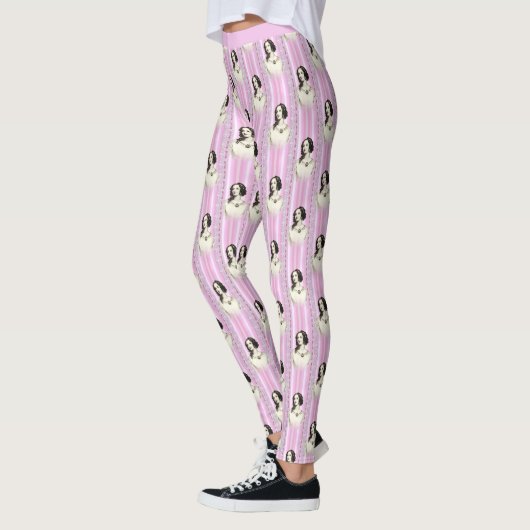  Victoriaans Roze Cameo Pattern Yoga Leggings (Links)