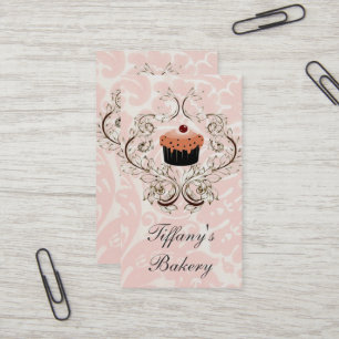 Victoriaans Roze Damask Boutique visitekaartjes