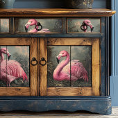 Victoriaans Roze Flamingo Illustratie Tissuepapier