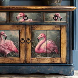 Victoriaans Roze Flamingo  Illustratie Tissuepapier