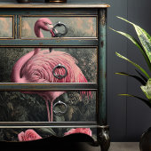 Victoriaans Roze Flamingo  Rozen Illustratie Tissuepapier