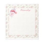  Victoriaans Roze Floral Border Bouquet Notitieblok (Voorkant)