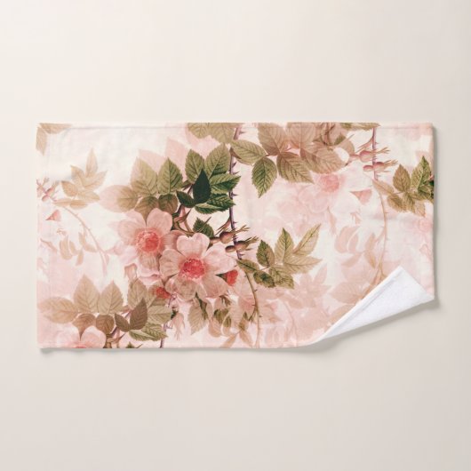  Victoriaans Roze Floral Chic Pattern Bad Handdoek (Handdoek)