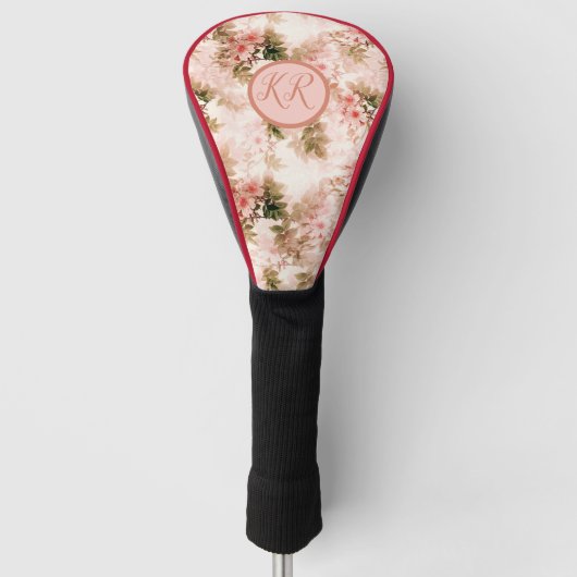  Victoriaans Roze Floral Chic Pattern Golfheadcover (Voorkant)