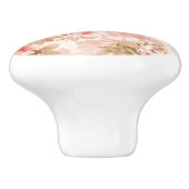  Victoriaans Roze Floral Chic Pattern Keramische Knop (Zijkant)