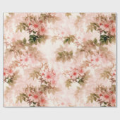  Victoriaans Roze Floral Elegant Chic Pattern Cadeaupapier (Vlak)