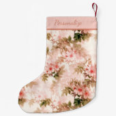  Victoriaans Roze Floral Elegant Chic Pattern Kleine Kerstsok (Achterkant)