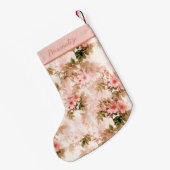  Victoriaans Roze Floral Elegant Chic Pattern Kleine Kerstsok (Achterkant (Hangend))