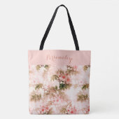  Victoriaans Roze Floral Elegant Chic Pattern Tote Bag (Voorkant)