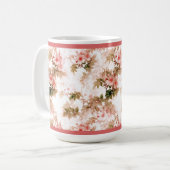 Victoriaans Roze Floral Patroon Koffiemok (Voorkant links)