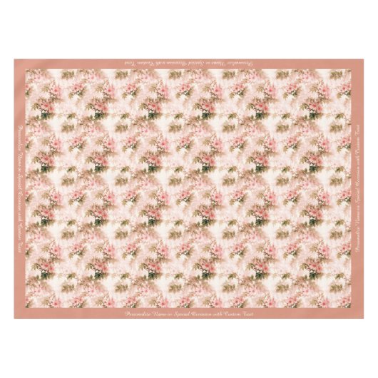  Victoriaans Roze Floral Speciaal Tafelkleed (Voorkant (Horizontaal))