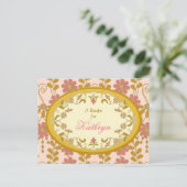 Victoriaans roze gouden recept Kaart voor de bruid (Staand voorkant)