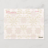 Victoriaans roze gouden recept Kaart voor de bruid (Achterkant)