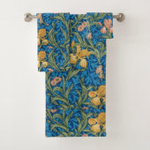 Victoriaans roze & goudris op blauw Bad Handdoek (Insitu)