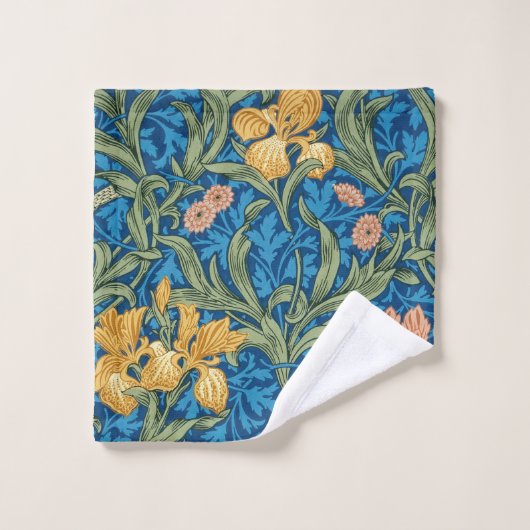 Victoriaans roze & goudris op blauw Bad Handdoek (Wasdoekje)