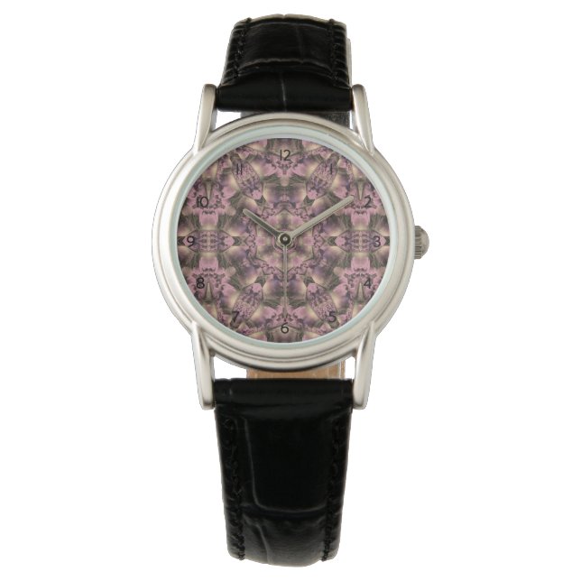 Victoriaans roze Mauve Elegant Horloge (Voorkant)