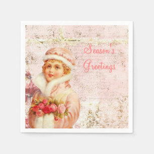 Victoriaans roze papier servetten