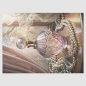  Victoriaans roze parfum en parels Tissuepapier (Voorkant)