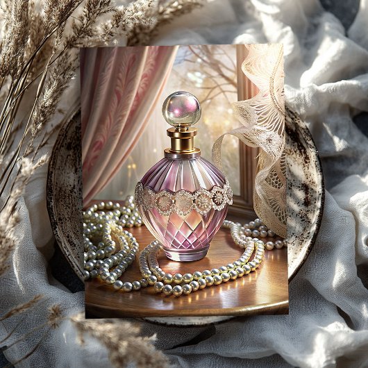  Victoriaans roze parfum en parels Tissuepapier