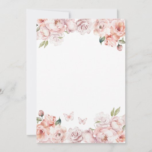 Victoriaans roze pioenenvlinder verjaardagstheefee kaart (Achterkant)