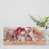 Victoriaans-roze pony Bridal Shower-uitnodiging Kaart (Staand voorkant)