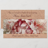 Victoriaans-roze pony Bridal Shower-uitnodiging Kaart (Voorkant / Achterkant)