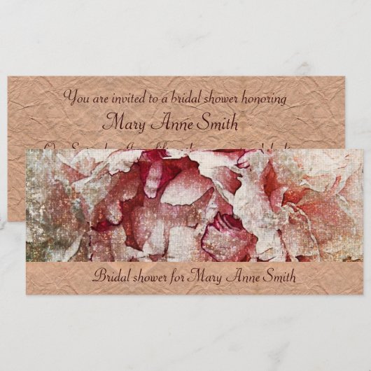 Victoriaans-roze pony Bridal Shower-uitnodiging Kaart (Voorkant / Achterkant)