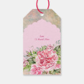 Victoriaans roze pony rozen vrek aangepast Cadeaulabel (Achterkant)