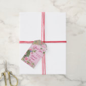 Victoriaans roze pony rozen vrek aangepast Cadeaulabel (Met Touw)