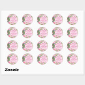  Victoriaans roze pony rozen vrek aangepast Ronde Sticker (Vel)