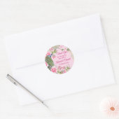  Victoriaans roze pony rozen vrek aangepast Ronde Sticker (Envelop)