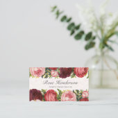 Victoriaans roze rode bruine Rozen Visitekaartje (Staand voorkant)