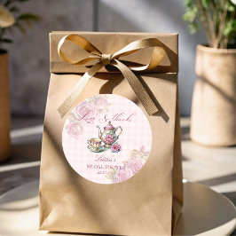  Victoriaans roze roos bruids thee partij gunst Ronde Sticker