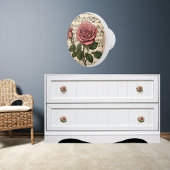 Victoriaans roze roos op bladmuziek keramische knop