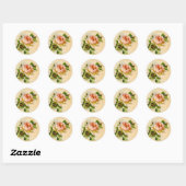 Victoriaans Roze Roos Ronde Sticker (Vel)