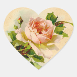 Victoriaans Roze Rose Sticker Label