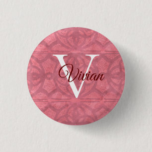 Victoriaans roze rouge ronde button 3,2 cm