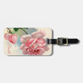 /Victoriaans roze roze roze gepersonaliseerd Bagagelabel (Voorkant horizontaal)